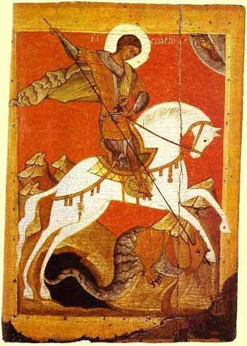 Saint Georgius the Dragon Slayer icon XII century orth icon