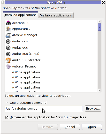 GNOME Open with menu Debian GNU / Linux
