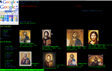 Jesus Christ Pantocrator Orthodox icon google image search screenshot Debian Squeeze Linux