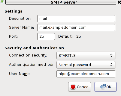 SMTP Server Outgoing Server incorrect settings STARTTLS reason / problem