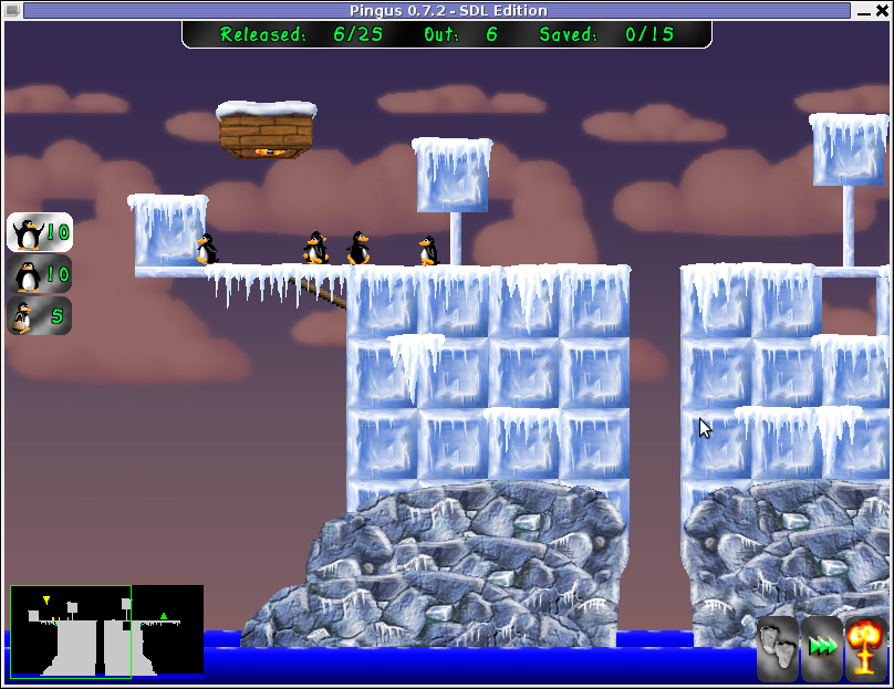 Screenshot Pingus, Lemmings game clone for Linux and FreeBSD