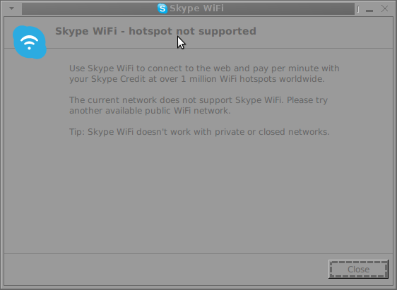 Skype Wifi Hotspot Not Supported Screenshot