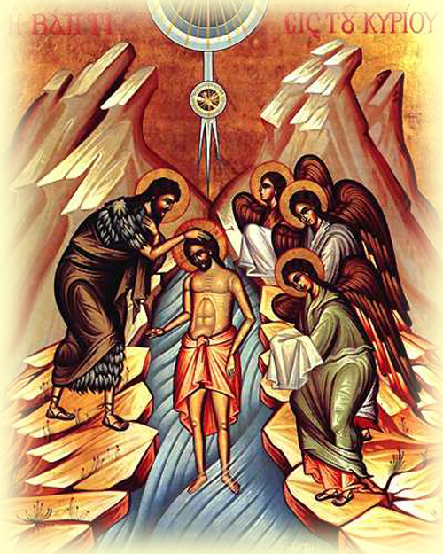 Baptism of Christ Theophany Old Orthodox icon