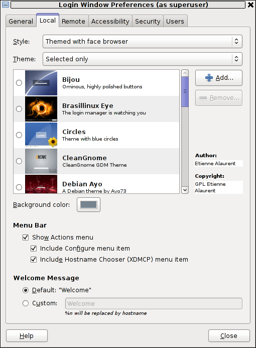 GDMSetup Debian Linux screenshot