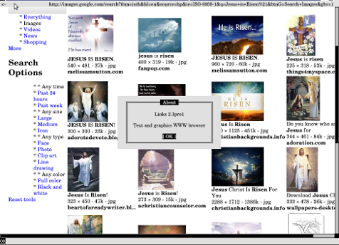 links graphics / xlinks images in X window on Debian GNU / Linux screenshot