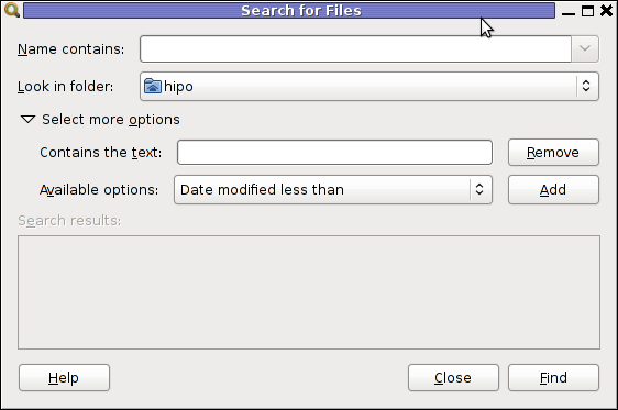 gnome-search-tool screenshot find files by content recursively Debian GNU / Linux