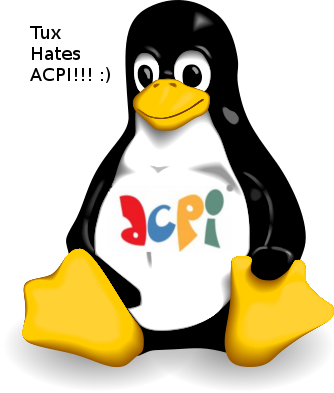 Linux TUX ACPI logo / Tux Hates ACPI logo