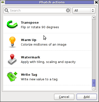 Phatch Linux Debian Squeeze Screenshot Watermark effect