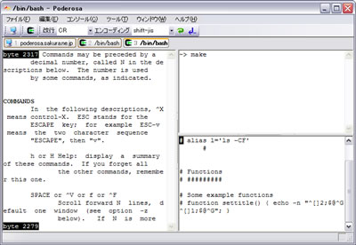 Poderosa Windows ssh / telnet tabs terminal emulator screenshot