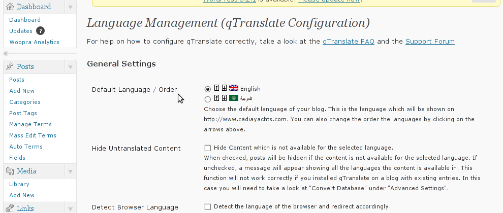QTRanslate Wordpress Language Translate Screenshot 1