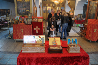 Saint Georgi (George) holy relics in Pomorie Monastery Bulgaria