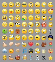 Skype 4 Linux list of new emoticons screenshot