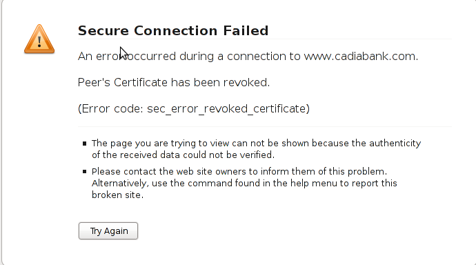Certificate has been revoked, sec_error_revoked_certificate screenshot