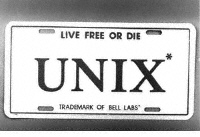 Unix Live Free or die Bell labs early UNIX logo