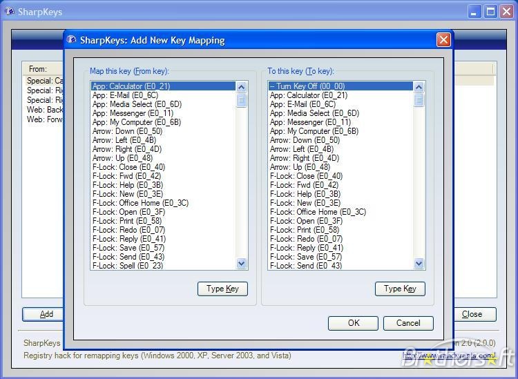 Windows Sharpkeys program to remap your key return codes in Windows