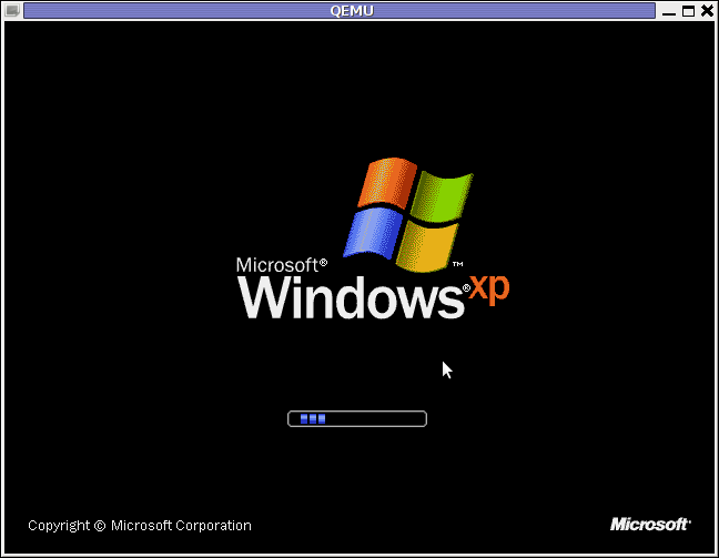 Windows XP Service Pack 3 QEMU Debian Squeeze