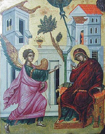 Благовещение, икона от 16 в. от неизвестен автор, от църквата ”Св. Йоан Морски” в Несебър. Днес в Градска художествена галерия – Пловдив.
