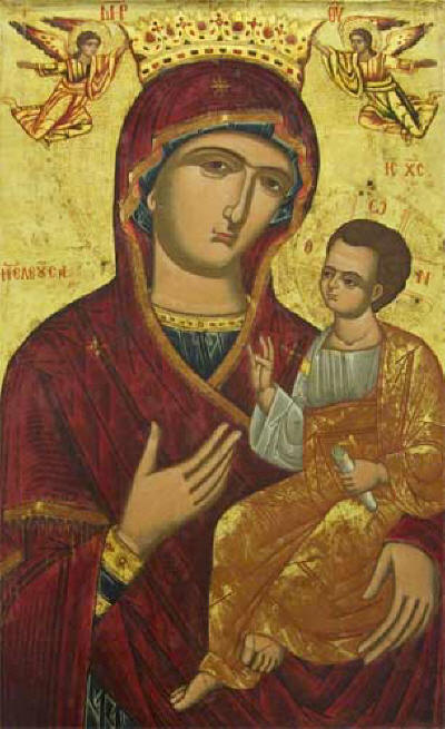 Св. Богородица с Младенеца Елеуса. Икона от  XVIII в. Днес в Пловдивската Света Митрополия