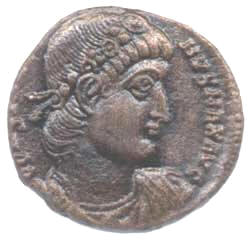 Св. Константин Велики, бронзова монета от 320 г.