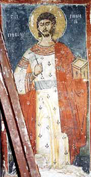 Преподобный Роман Сладкопевец, стенопис от Драгалевския манастир
