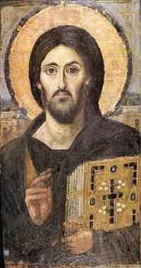 Христос Пантократор, икона от 6 век, Синай