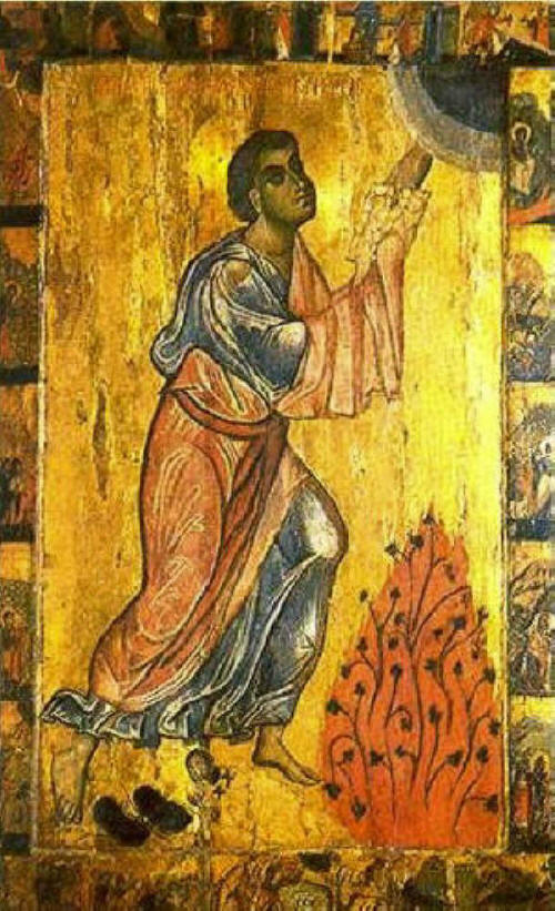 Св. пр. Мойсей получава скрижалите на Завета. Икона от XII в., манастира "Св. Екатерина" в Синай