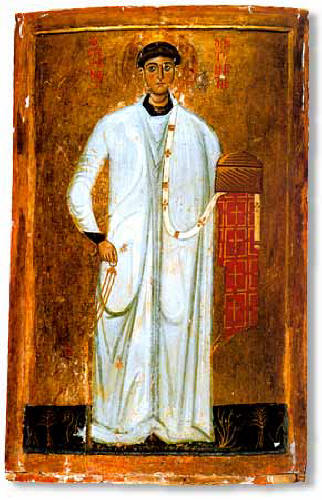 Св. първомъченик и архидякон Стефан. Икона от 13в. от манастира "Св. Катерина" в Синай (Египет)
