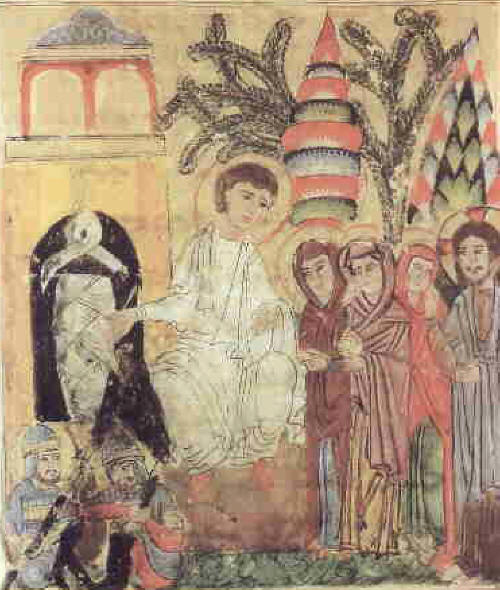 Възнесение Христово. Сирийска икона от 1219. Днес във Ватиканската библиотека.